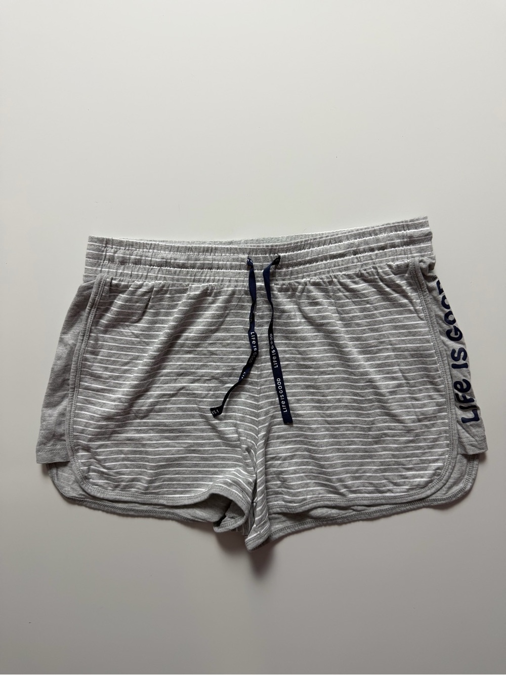 Life Is Good Sleep Lounge Shorts, Striped, Size M